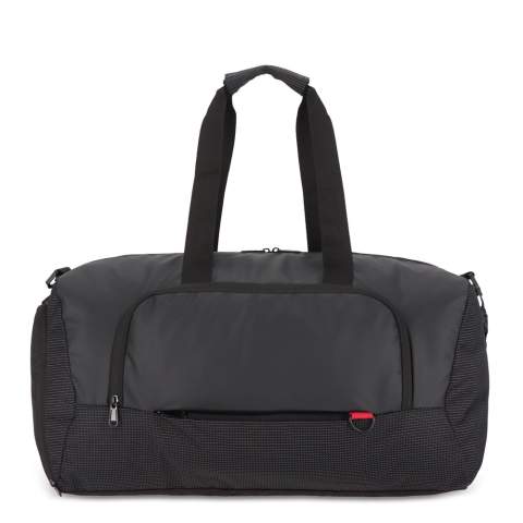 Ce sac de week-end est fabriqué en jacquard luxueux et en matériaux 600D enduits de PU pour un design durable et élégant. Il est doté d'une poche latérale pratique pour les chaussures, d'une poche frontale spacieuse pour un accès facile et d'une poche frontale dissimulée pour plus de sécurité. Le sac comprend des bretelles réglables et amovibles, ainsi que des poignées pour un transport polyvalent. À l'intérieur, vous trouverez deux poches à accessoires pour ranger les petits objets, le tout doublé d'un tissu 210D. Idéal pour les voyages et l'usage quotidien.