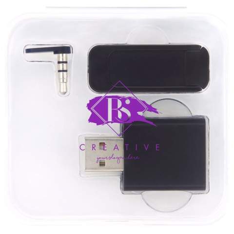 Digital privacy kit including a USB data blocker, a webcam blocker, and an audio jack blocker. The USB data protector prevents accidental data exchange when connecting a mobile device to a computer or public charging station. The item will block any data transfer while the device is being charged, preventing data from being stolen or malware being installed. The webcam blocker can be attached in front of the laptop webcam to block any unwanted access to the the webcam. The audio jack blocker can be placed in the AUX port of the device to avoid third parties listening in to conversations. Delivered in a protective box.