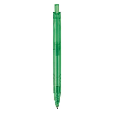 Deze transparante balpen is gemaakt van gerecyclede PET-flessen. Een verantwoorde keuze in transparante kleuren. Bevat een kunststof blauwschrijvende X20 vulling.