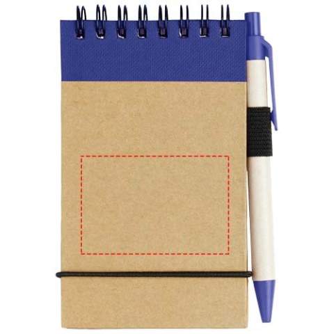 Il est facile de noter des idées rapides grâce au bloc-notes recyclé Zuse et au stylo de couleur assortie. Le petit bloc-notes contient 40 feuilles lignées de papier recyclé de référence A7, ce qui lui permet de se glisser dans n'importe quel sac, petit ou grand, d'être facile à tenir et surtout d'être un choix durable. Différentes options d'impression sont disponibles pour afficher n'importe quel logo sur l'extérieur de la couverture rigide.