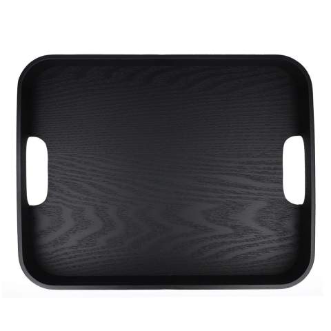 The Hanna tray is made of red oak from certified responsible forestry - a popular material that is durable and looks good in any home. The tray is rectangular with curved edges. The handles are integrated for practical and stable operation. A stylishly designed tray to use with pride every day.