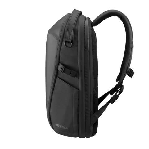 The Bizz Backpack is perfect for daily carry and light travel. The backpack features a 180-degree opening main compartment with an expandable section, internal mesh pockets, an integrated tech pouch and a detachable key leash. The rear pocket is protected with a waterproof zipper and features a padded sleeve for up to a 16” laptop. External easy access pockets are abundant including a high capacity water bottle pocket with a magnetic closure. The backpack is water-resistant and produced with recycled materials. Made from R-pet fabric with the AWARE™ tracer. With AWARE™, the use of genuine recycled fabric is guaranteed. 27% recycled content. Registered design®<br /><br />FitsLaptopTabletSizeInches: 16.0<br />PVC free: true