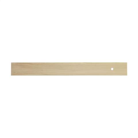 Ruler (30 cm) made from linden wood, with embedded metal strip.