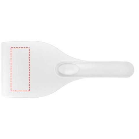 Basic handled windshield scraper with a large decoration area. The strong handle will make sure enough pressure can be added to remove all the ice from the windshield. Made in UK from recycled plastic. The ice scraper has a speckled finish due to the nature of the recycled material.