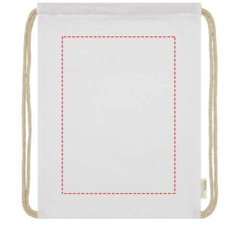 Sac à cordon durable avec un grand compartiment principal et une fermeture à cordon en coton pour garder tous les effets personnels en sécurité. Ce sac fourre-tout est fabriqué en Inde avec du coton biologique de 140 g/m² certifié OEKO-Tex. Avec une résistance jusqu'à un poids de 5 kg, ce sac est conçu pour durer et convient à un usage quotidien.