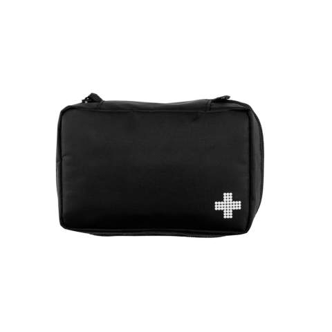 24-delig, inclusief verband, medische handschoenen, schaar en medisch tape in nylon etui, de inhoud is vlak gepakt zodat de volledige set door de brievenbus past, 200gr, conform EN 13485:2016.