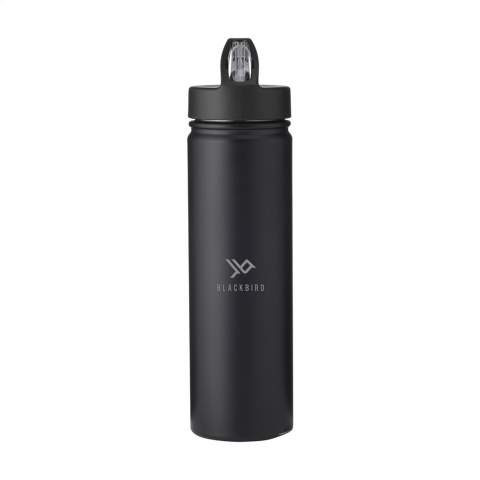 WoW! Double-walled, leak-proof thermos flask made from recycled stainless steel with a handy screw cap. This bottle is equipped with a collapsible mouthpiece and a closable straw. Beautifully finished with a semi-matte coating. Suitable for maintaining hot and cold drinks at the correct temperatures. RCS-certified. Total recycled material: 80%. Capacity 500 ml.  Stainless steel can be recycled an infinite number of times whilst retaining the quality of the material. By using recycled stainless steel, fewer new raw materials are needed. This means less energy consumption, less use of water and a reduction of CO2 emissions. A responsible choice. Each item is supplied in an individual brown cardboard box.