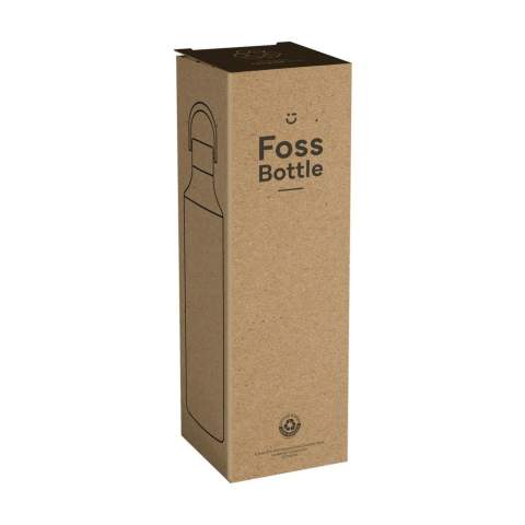 WoW! Gourde isotherme à double paroi en acier inoxydable recyclé. Cette bouteille étanche  est dotée d'une boucle de transport en silicone et dispose de 2 ouvertures avec bouchon à vis : une ouverture pour boire et une ouverture plus grande pour faciliter le nettoyage ou ajouter des glaçons. S'adapte à la plupart des porte-gobelets et est recouvert d'un magnifique revêtement en poudre. Parfait pour maintenir les boissons froides ou chaudes à la bonne température. Ne passe pas au lave-vaisselle. Certifiée-RCS. Matière recyclée totale : 80%. Capacité 600 ml.     L'inox peut être recyclé de nombreuses fois tout en conservant en grande partie la qualité du matériau. En utilisant de l'acier inoxydable recyclé, on a besoin de moins de nouvelles matières premières. Cela signifie moins de consommation d'énergie et moins d'utilisation d'eau. Chaque article est fourni dans une boite individuelle en papier kraft marron.