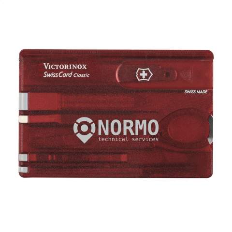 Swisscard. Dieses Produkt von Victorinox steht für Qualität! In der Kunststoff-Swisscard, die auch als Lineal (7,5 cm und 3 inches) verwendet werden kann, finden Sie folgende praktische Funktionen: Schere, Schraubendreher, Messer, Nagelfeile mit Schraubendreher, Zahnstocher, Pinzette, Kugelschreiber und Stecknadel. Einfach mizunehmen. Maße: 8,1 x 5,3 x 0,4 cm. Pro Stück in einer Spezialverpackung. Maße: 12 x 12 x 0,7 cm. 75 g. Inklusive Gebrauchsanweisung. Mit zeitlich unbeschränkter Garantie auf jeden Material- und Fabrikationsfehler.