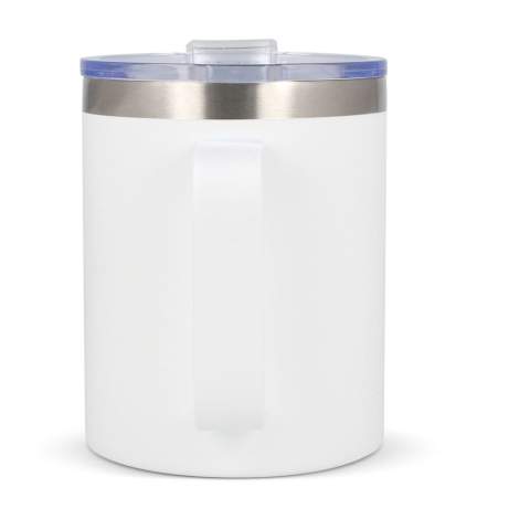Introducing the 'Danube' mug—your ideal on-the-go companion! This 350ml T-ceramic mug merges style with functionality, complete with a handle for easy sipping. The ceramic interior provides numerous benefits, including easy cleaning, odor and taste residue elimination after washing, and superior thermal insulation. Crafted from 90% recycled post-consumer stainless steel.
