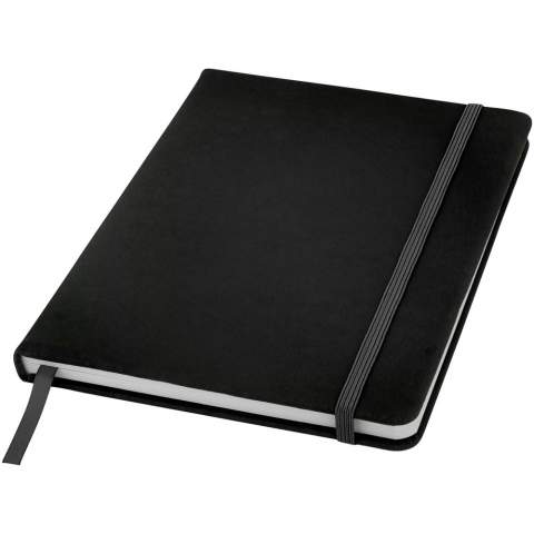 A5 notebook with matching colour elastic closure and ribbon. Includes 96 sheets (60g/m2) blank paper.