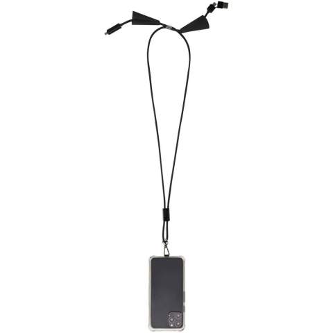Das Funi ist ein stilvolles und praktisches Lanyard aus recyceltem Kunststoff. Es verfügt über ein integriertes 5-in-1 Schnellladekabel (100 W) mit USB-C und USB-A Eingängen sowie USB-C, Lightning und Micro-USB Ausgängen. Das Kabel ist leistungsstark genug, um die meisten Laptops, Tablets und Smartphones schnell aufzuladen. Kompatibel mit CarPlay und Android Auto, ist perfekt für Reisen, Arbeit oder Alltag.