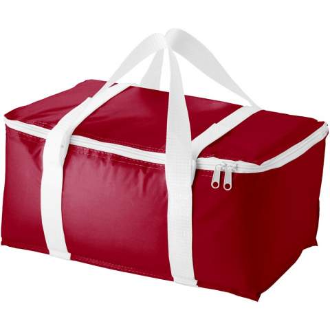 Grand sac isotherme compact approprié pour un maximum de 12 canettes. La sangle peut être utilisée pour transporter une serviette. Accessoires non fournis.