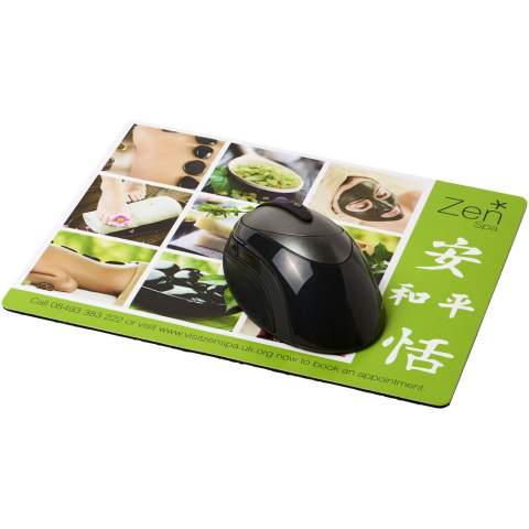 Mouse mat offering a large branding area and great print quality. Supplied on a quality black foam base.