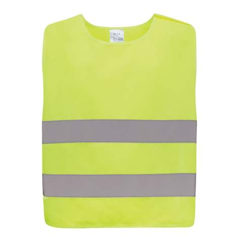 S-sized high-visibility vest designed for children aged 7 to 12, suitable for those with a height ranging from 90 to 155 cm. This vest offers a generous surface area for decoration, both on the front and back. It is equipped with hook and loop closures on the shoulders and at the base, providing additional safety and facilitating effortless vest donning. The opposing elastic bands ensure stretchability, enabling comfortable wear even over bulky coats. This vest has undergone testing and complies with EN 17353:2020 Type AB3. Moreover, it adheres to the PPE guidelines outlined in Regulation (EU) 2016/425 for Personal Protective Equipment Category II.  Made with GRS certified recycled PET. Total recycled content: 58% based on total item weight. GRS certification ensures a completely certified supply chain of the recycled materials.
