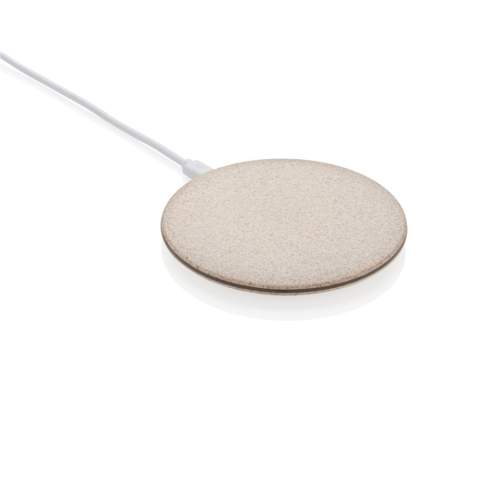 Ultraplatte 5W draadloze oplader om alle draadloze apparaten op te laden. Gemaakt van een natuurlijke tarwevezel (35%) gemengd met ABS. De LED-indicator licht op wanneer het apparaat wordt opgeladen. Compatibel met alle QI-apparaten zoals de nieuwste generatie Android, iPhone 8 en hoger. Ingang: 5V / 1,2A. Draadloze uitgang: 5V / 1A, 5W. Inclusief 150 cm PVC-vrije TPE micro USB-kabel.<br /><br />WirelessCharging: true