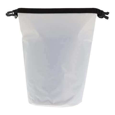 Waterwerende tas voor bijvoorbeeld op het strand, op de boot of tijdens een wandeling. Gevuld met lucht blijft de tas in noodgevallen ook tijdelijk op het water drijven. Met de extra ring en karabijnhaken is deze tas ook eenvoudig als schoudertas te gebruiken. Waterafstotend IPX6, bestand tegen hoge druk waterstromen uit alle richtingen. Houd de tas niet onder water.