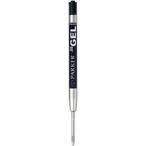Gel ballpoint pen refill that is designed to fit in all Parker ballpoint pens and offers an alternative writing sensation with a silky-smooth finish. The refill has a writing length of 2500 meter and a nib size of 0.5mm (fine). Packaged on a blister card.