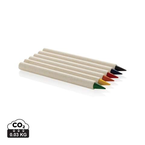 The Micki GRS Infinity 6pc Colouring Pencil Set offers vibrant colours for all your creative projects. This set includes six pencils in red, yellow, blue, green, orange, and black, each 9cm in length. Made from 90% recycled materials, these pencils feature a smooth graphite tip for easy colouring. The set comes in a reusable gift box and is packaged in FSC® kraft paper. Unlike traditional coloured pencils that last around 200 metres, these Tree-Free Infinity pencils write up to 20,000 metres. They produce a smooth line and can be easily erased. These pencils are designed to last longer, outlasting up to 100 regular coloured pencils!