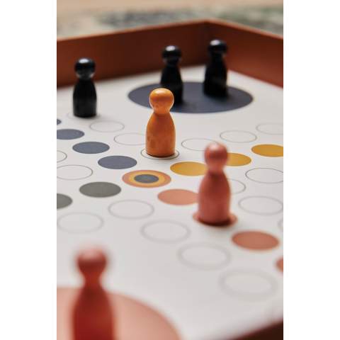 Classic Ludo, but a much more fun and stylish design. The game is delivered in a nice storage box which also becomes a lovely interior decoration for the home.