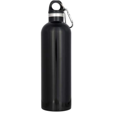 The Atlantic 530 ml bottle is the right choice when seeking a bottle for outdoor activities. The attached carabiner on the user-friendly twist-on lid makes it easy to attach the bottle to any backpack. The vacuum insulated bottle has a double-wall construction that keeps beverages hot for 5 hours and cold for 15 hours. The carabiner is not suitable for climbing.
