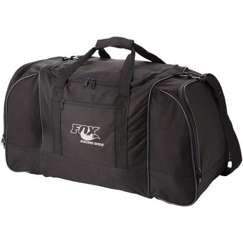 Travel bag with adjustable shoulder strap, big side pockets and front pocket.