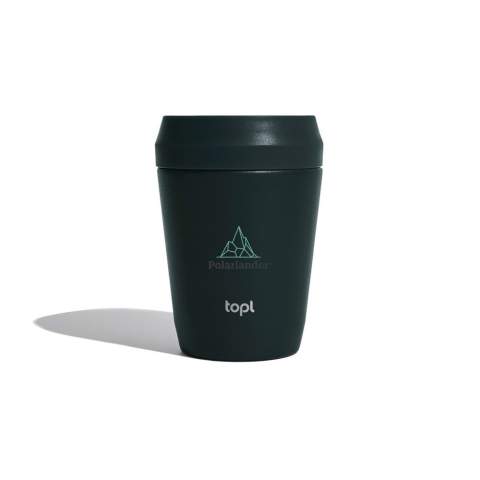 Meet the Topl Cup, your perfect fit for barista size 8oz (236ml) for your favorite small brew. Made with RCS certified recycled materials and vacuum insulated, it keeps drinks at the perfect temperature. Its patented 360° sip design and transparent lid offer practicality and style for your daily adventures, whether you’re strolling the park or commuting to work. Made with 57% recycled material.<br /><br />HoursHot: 5<br />HoursCold: 15