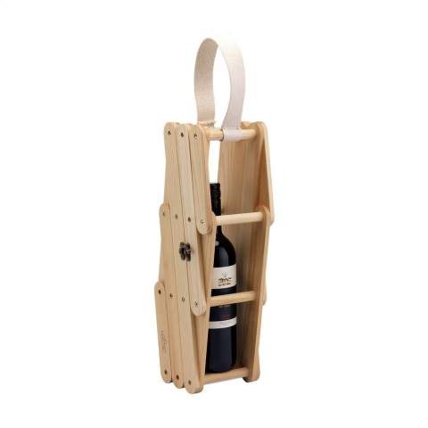 Rackpack Wine Rack: Geschenkverpackung für Wein und Weinregal in einem. Eine Geschenkverpackung für eine einzelne Flasche Wein. Wenn Sie dieses Produkt aufklappen, erhalten Sie ein Weinregal, das Platz für 6 Weinflaschen bietet. Mit einer praktischen Trageschlaufe aus Baumwolle. Rackpack: eine Wein-Geschenkbox aus FSC 100% zertifiziertes Holz mit einem neuen zweiten Leben! • geeignet für eine Flasche Wein • ausgeklappt geeignet für sechs Flaschen Wein • Kiefernholz • Wein nicht inklusive. Wird einzeln in einem Kraftkarton geliefert.