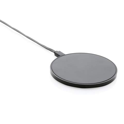 10W wireless charger with dual connector cable (USB A and USB C) where the case is made out of RCS certified recycled ABS plastic and the wire from recycled TPE. Total recycled content 58% based on total item weight. RCS (Recycled Claim Standard) is a standard to verify the recycled content of a product throughout the whole supply chain. RCS is the standard that is used when a part of the item has been made from recycled materials. Wireless charging compatible with Android latest generations, iPhone 8 and up. Input: 9V/1.5A. Wireless Output: 9V/1.1A 10W.  Item and accessories PVC free. Including 150 CM PVC free recycled TPE cable that offers connection to both from USB A and type C adapters.<br /><br />WirelessCharging: true<br />PVC free: true