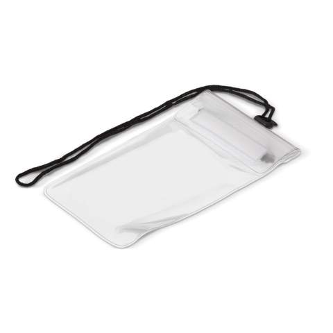 Pochette résistante à l'eau pour votre smartphone, caméra ou lecteur MP3/4. Également adapté pour ranger vos documents personnels ou votre passeport pendant les voyages. Cordon de cou inclus (120cm) Adapté à presque tous les smartphones.