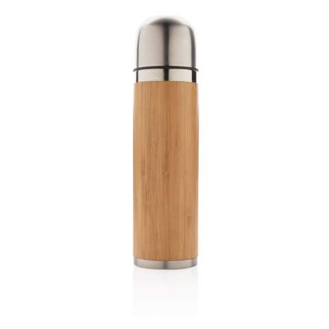 This unique vacuum travel flask comes with 304 foodgrade and rustproof stainless steel interior walls and organic bamboo exterior. Keep your drinks hot for up to 5h and cold for up to 15h. Content: 400 ml.<br /><br />HoursHot: 5<br />HoursCold: 15