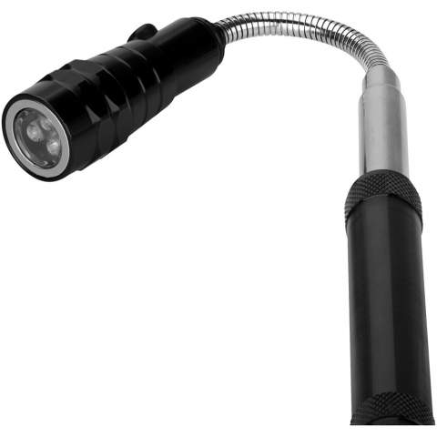 Tool with magnetic telescopic antenna including light to find small metal objects/ parts in places that are hard to reach or dark. 4 pieces LR44 batteries are included Packed in a STAC gift box.