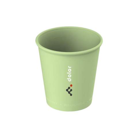 Wiederverwendbarer Trinkbecher aus Kunststoff. Hervorragend geeignet als Standard-Mehrwegbecher an der Kaffeemaschine. Die perfekte Alternative zum Einweg-Kaffeebecher. Durch den Umstieg auf wiederverwendbare Becher landen Milliarden von Bechern weniger im Abfall. Dieser wunderschöne, stapelbare Becher ist zu 100% recycelbar und spülmaschinengeeignet. Um den Aufdruck zu erhalten, wird Waschen von Hand empfohlen. Fassungsvermögen 200 ml. Made in Germany. Mindestbestellmenge 100 Stück pro Farbe.