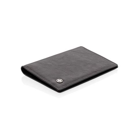 Travel the world in style. This premium PU leather passport holder keeps your passport, boarding pass, cards (4 slots, maximum 8 cards) and other content organised. Convenient size to fit in your pocket or bag. Of course your personal data is 100% secure with the anti-skimming protection.