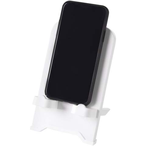 Accessoire de bureau indispensable, ce support de téléphone est idéal pour tous ceux qui travaillent à domicile. Cet article pratique permet de garder votre téléphone à portée de main et prêt pour les appels vidéo, le visionnage de vidéos ou simplement pour consulter les réseaux sociaux. Le panneau arrière blanc est fabriqué à partir de plastique recyclé, le support étant conçu afin de permettre de recharger l'appareil en le plaçant dessus. Livré emballé à plat dans un coffret cadeau, avec un profil mince le rendant idéal pour l'expédition. Fabriqué au Royaume-Uni.