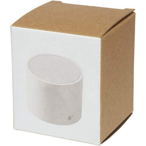 Bluetooth®-speakerbehuizing gemaakt van tarwestro en plastic materiaal samen gemengd, zodat er minder plastic nodig is. De speaker produceert kristalhelder geluid met meer dan 1,5 uur afspeeltijd bij maximaal volume met 3W-uitgang. Bluetooth® 5.0. Verpakt in een geschenkverpakking en geleverd met een gebruiksaanwijzing (beide gemaakt van duurzaam materiaal). Micro-USB-oplaadkabel inbegrepen.