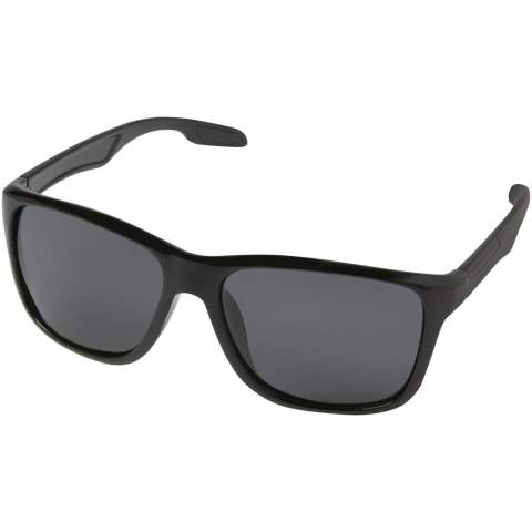 Polarized sunglasses made from plant based plastics. The high end finished frame and temples are made from Rilsan Clear G850 Rnew, a polymer derivative of castor oil. This material is a sustainable alternative to traditional plastics, and is also great for producing lightweight and flexible frames for comfortable eyewear. The lenses are polarized which eliminates reflecting sunlight, making it ideal for driving a car or during other sunny summer or winter outdoor activities. This eyewear conforms to EN ISO 12312-1, has UV400 lenses which are rated as Category 3. Delivered with a soft storage pouch (18 x 9 cm) made from recycled PET plastic, that also functions as a cleaning cloth, all packed in hard storage case (18 x 8 x 6.5 cm), also made from recycled PET plastic.