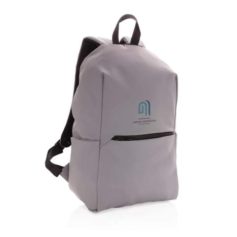 Ce sac à dos minimaliste et moderne en PU lisse. Entièrement doublé, compartiment pour ordinateur portable 15,6 pouces, grand compartiment principal, 2 poches intérieures et 2 passants stylos. Dos rembourré en mesh et bretelles ajustables. Extérieur 100% PU. Intérieur 100% polyester 210D. Sans PVC.<br /><br />FitsLaptopTabletSizeInches: 15.6<br />PVC free: true
