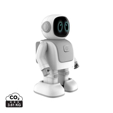 Introducing Robert, the ultimate dancing robot that's set to revolutionise your entertainment experience! Seamlessly connect Robert to your mobile device via wireless connection and let the magic unfold. With an integrated speaker that plays crystal-clear music, Robert will groove to the beat, turning any room into a dance floor. Sync Robert with your Android or iOS device in a snap and use the interactive APP to program and control Robert's dance moves directly from your mobile. Enjoy high-quality music through Robert's built-in speaker and dance non-stop for up to 5 hrs with a range of up to 10 metres. Perfect for kids and adults alike, Robert is sure to captivate and entertain everyone. Whether you're hosting a party, looking for a fun way to engage with your kids, or just want a unique companion, Robert is your go-to gadget. Watch him be the centre of attention, bringing joy and laughter to every gathering. Don't miss out on the fun. Bring Robert home and let the dancing begin<br /><br />NumberOfSpeakers: 1<br />SpeakerOutputW: 5.00