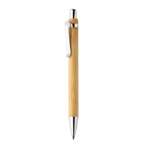 This Pynn infinity pen will outlast around 100 pencils! It has a writing length of up to around 20.000 metres using a graphite tip to produce a graphite line. Not only does it write like a pencil, but the markings can be erased. Retractable so you can easily pop it in your bag. In an FSC® kraft gift envelope.