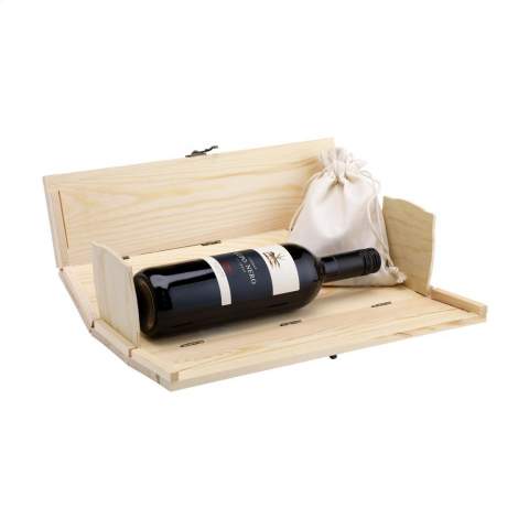 Rackpack Gamebox Checkers: Weinkiste und Damespiel in einem. Eine Geschenkverpackung für eine einzelne Flasche Wein. Wenn Sie die Box aufklappen, erhalten Sie ein komplettes Brettspiel. Wird mit Dame-Spielsteinen aus Holz in einer robusten Aufbewahrungstasche aus Segeltuch geliefert. Ein komplettes Geschenk für einen gelungenen Spieleabend.  Rackpack: eine Wein-Geschenkbox aus Holz mit einem neuen, zweiten Leben!  • geeignet für eine Flasche Wein • Kiefernholz, FSC®100%-zertifiziert • Wein nicht inklusive. Wird einzeln in einem Kraftkarton geliefert.