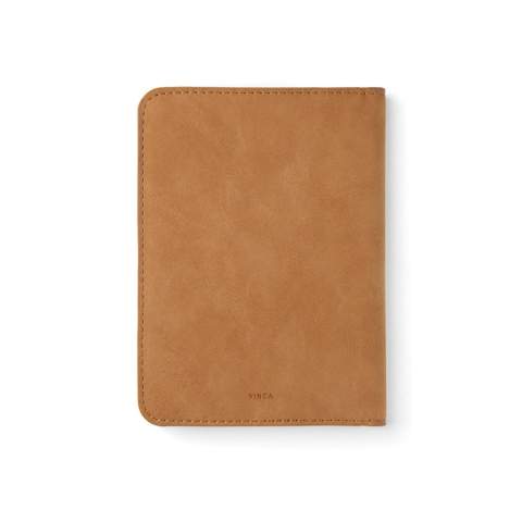 Stay organized and travel securely with our elegant passport holder, designed with built-in RFID protection to prevent unauthorized scanning. Perfect for both business trips and vacation adventures. The holder features practical compartments for your passport, boarding passes, and credit cards, making it easy to keep everything in one place. Certified by RCS (Recycled Claim Standard), RCS certification guarantees that the entire supply chain of recycled materials is certified. The total recycled content is based on the overall product weight. This product contains 23% RCS certified recycled polyester and 10% RCS certified recycled PU.