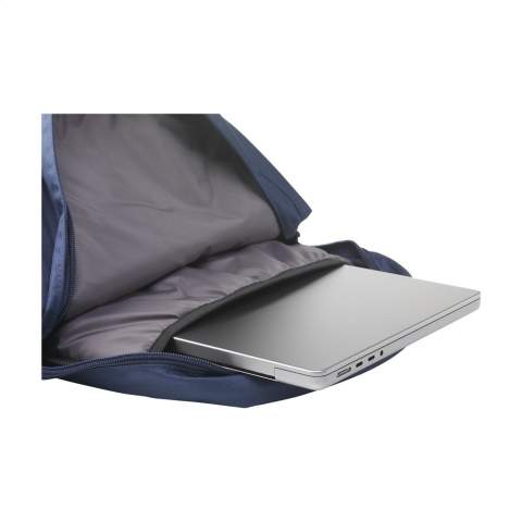Beautifully designed backpack from the Case Logic brand. This backpack is made from recycled materials and keeps your laptop, tablet and all school supplies within reach. The flexible laptop compartment is suitable for laptops up to 15.6 inches.  The spacious main compartment offers space for books, documents and folders. The front pocket provides storage for small electronics and pens and space for small accessories. The large side pocket easily fits a water bottle. With adjustable shoulder straps that are shaped to the body.  This bag has sturdy zips and the fully padded back panel guarantees extra comfort. This backpack comes with a separate zip pouch, ideal for keeping stationery or cables together. This bag, made from recycled material, is made from 11 PET bottles. Capacity approx. 24 litres.