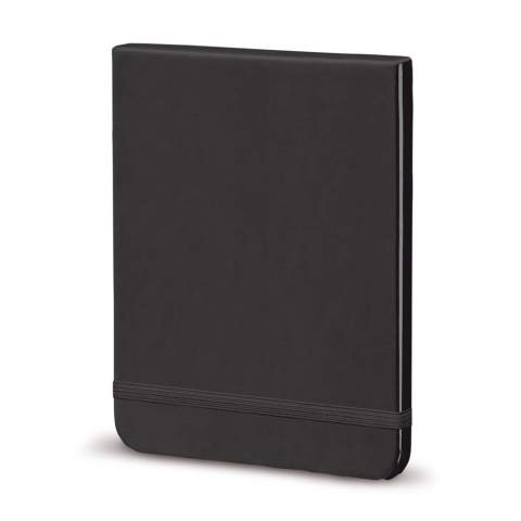 Carnet de poche avec élastique vertical et papier ligné.