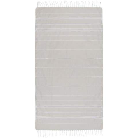 La serviette de hammam Anna en coton 150 g/m² faite de 100 % coton, est douce et absorbante et se prête à de nombreuses utilisations. La serviette sèche rapidement et est légère, pour un transport facile. Certifié STANDARD 100 par OEKO-TEX®.