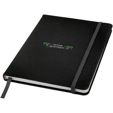 A5 notitieboek met bijpassende kleur elastieke sluiting en lint. Inclusief 96 vellen (60g/m2) blanco papier.