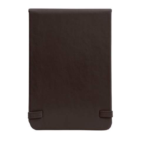 Carnet de poche avec élastique vertical et papier ligné.