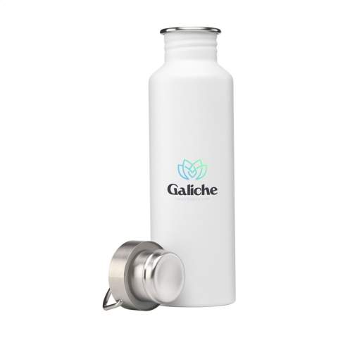 WoW! Einwandige, auslaufsichere Wasserflasche mit Schraubverschluss und Tragering. Aus recyceltem Edelstahl. Nicht spülmaschinengeeignet. RCS-zertifiziert. Gesamtes recyceltes Material: 75%. Fassungsvermögen 800 ml. Edelstahl kann viele Male recycelt werden – die Qualität des Materials bleibt dabei weitgehend erhalten. Durch die Verwendung von recyceltem Edelstahl kommt eine geringere Menge an neuen Rohstoffen zum Einsatz. Das bedeutet weniger Energieverbrauch und weniger Wasserverbrauch. Eine verantwortungsvolle Wahl.