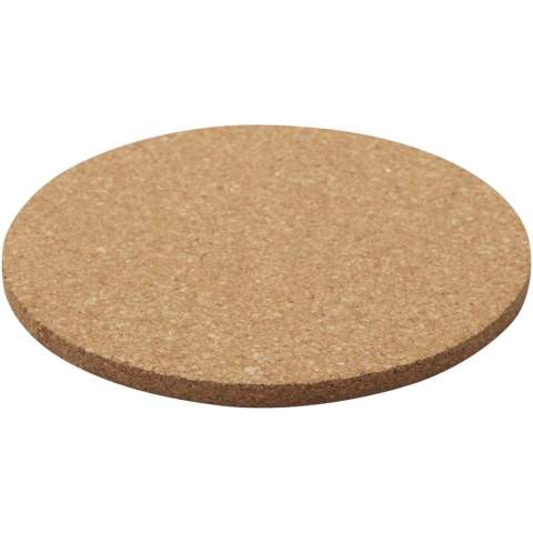 Dessous de verre rond en liège provenant de sources plus durables et socialement responsables. Dimensions : 10 x 0,5 cm.