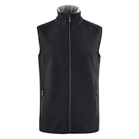 Bodywarmer uitvoering van de Trial softshell. Elastische band onderaan de zoom en aan de armopening. Tweekleurige ritssluiting en zipper pullers in contrasterende kleur. Deze kunnen indien gewenst vervangen worden door één van de andere beschikbare kleuren.
